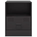 ZNTS Bedside Cabinets 2pcs Black 34.5x39x44 cm Steel 841752