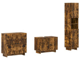 3 Piece Bathroom Cabinet Set EDE Smoked Oak Engineered Wood 3417419
