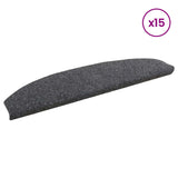 Self-adhesive Stair Mats 15 pcs Dark Grey 80 x 24.5 x 3.5 cm 42038665