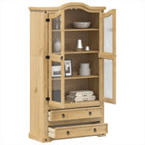 Glass Display Cabinet Corona 99x43x187 cm Solid Wood Pine 4005682