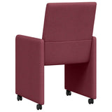 Dining Chairs with Wheels 2 pcs Wine red 57 x 66 x 94 cm Fabric 42017810