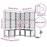 Garden Planter 5 pcs Grey 120 x 120 x 142 cm Plastic 42002879