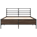 Bed Frame without Mattress Brown Oak 140x190 cm 3280081
