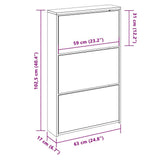 Shoe Cabinet 3-Layer Mirror White 63x17x102.5 cm 243048