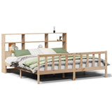 Bookcase Bed without Mattress 200x200 cm Solid Wood Pine 3321712