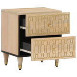 ZNTS Bedside Cabinet 40x33x46 cm Solid Wood Mango 358246