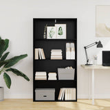 Freestanding Bookshelf Black Oak 80 x 30 x 152 cm 8003718