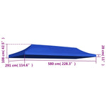 ZNTS Party Tent Roof 3x6 m Blue 44987