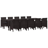 Garden Dining Set 11 pcs Brown and Anthracite Rattan 3378760