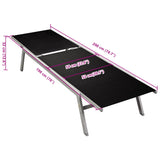 Sun Lounger Steel and Textilene Black 48011