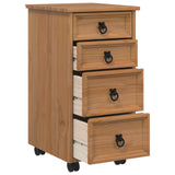 Rolling Cabinet with Drawers CORONA Honey Brown 42040541