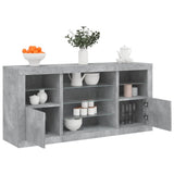 Sideboard with LED Lights Concrete Grey 142.5x37x67 cm 3209089