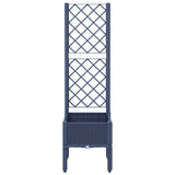 Garden Planter with Trellis Blue Grey 40x40x142 cm PP 367916
