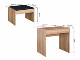 Dressing Table with Mirror and Stool, Vanity Makeup Table with Flip Up Mirror, Vanity Desk with T3398P329583