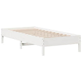 Bookcase Bed without Mattress White 100x200 cm Solid Wood Pine 3324428