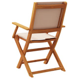 Folding Garden Chairs 8 pcs Taupe Fabric and Solid Wood 3214582