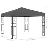 Gazebo 3x3 m Anthracite Fabric 48006