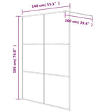 Walk-in Shower Wall White 140x195 cm Clear ESG Glass 152154