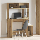 Desk with Shelves Artisan Oak 100x45x140 cm Engineered Wood 860444