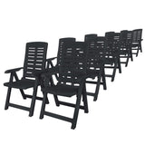 11 Piece Outdoor Dining Set Plastic Anthracite 276182