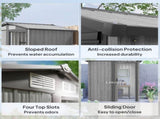 4.3 x 5ft Outdoor Garden Storage Shed - Grey Wood Effect T3398P377654