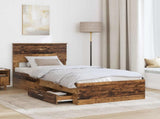 Bed Frame with Headboard Old Wood 100 x 200 cm Engineered Wood 3408306