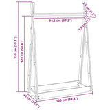Clothes Rack 100x45x150 cm Solid Wood Pine 824983