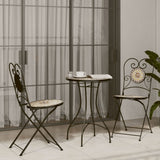 Mosaic Bistro Table Terracotta and White 50x70 cm Ceramic 4003402