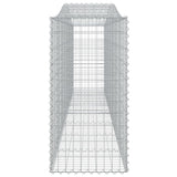 ZNTS Arched Gabion Baskets 8 pcs 400x50x100/120 cm Galvanised Iron 3145962