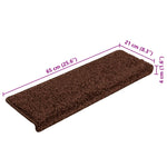 Stair Mats 10 pcs 65x21x4 cm Brown Rectangular Edge 149821