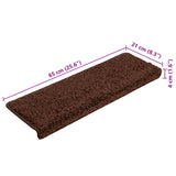 Stair Mats 10 pcs 65x21x4 cm Brown Rectangular Edge 149821