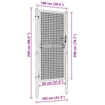 Mesh Garden Gate Galvanised Steel 100x200 cm Grey 145775