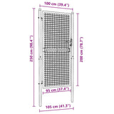 Mesh Garden Gate Galvanised Steel 100x200 cm Grey 145775