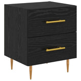 Bedside Cabinet with Drawer 2 pcs Black Oak 40 x 35 x 47.5 cm 882000