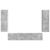 TV Cabinet Set Wall-mounted 4 pcs Concrete Grey Engineered Wood 3409036