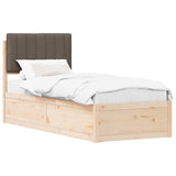 Bed Frame with Upholstered Headboard Taupe 80 x 200 cm 877802