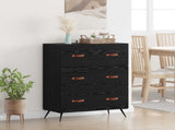 Chest of Drawers Black Oak 69.5 x 34 x 90 cm Engineered Wood 881488