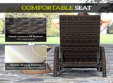 Reclining Rattan Lounger, with Extending Footrest - Brown T3398P315377