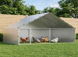 Chicken Coop with Roof Silver 300 x 200 x 190 cm 42042521