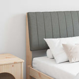 Upholstered Headboard Dark Grey 200 cm Solid Pine Wood 879375