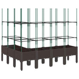 Garden Planter with Trellis Brown 160x120x142.5 cm PP 367970