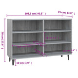 Sideboard Grey Sonoma 103.5x35x70 cm Engineered Wood 813186