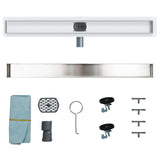 Shower Drain 2-in-1 with 360&deg Siphon Silver 80 cm 42015964