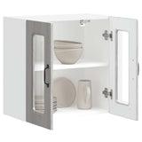 Kitchen Wall Cabinet with Glass Door Kalmar Grey Sonoma Engineered Wood 853673