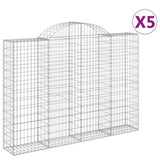 Arched Gabion Baskets 5 pcs 200x30x140/160 cm Galvanised Iron 3146155