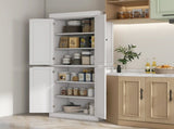 Freestanding Kitchen Cupboard with 4 Doors, Storage Cabinet with 6-Tier Shelving and 4 Adjustable T3398P378042