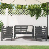 3 Piece Garden Lounge Set Grey Solid Wood Pine 825144