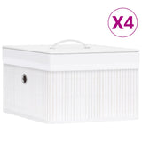 Bamboo Storage Boxes 4 pcs White 320766
