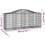 Arched Gabion Basket 200x50x80/100 cm Galvanised Iron 153394