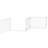 Dog Gate with Door Foldable 6 Panels White 480 cm Poplar Wood 3155561